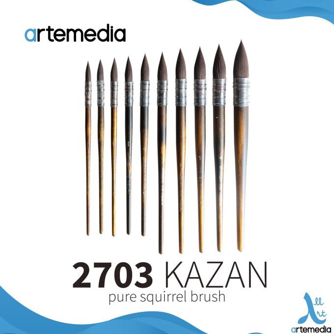 

Kuas Lukis Artemedia 2703 Round Squirrel Kazan-M Brush Short Handle Terbaik Dikelasnya