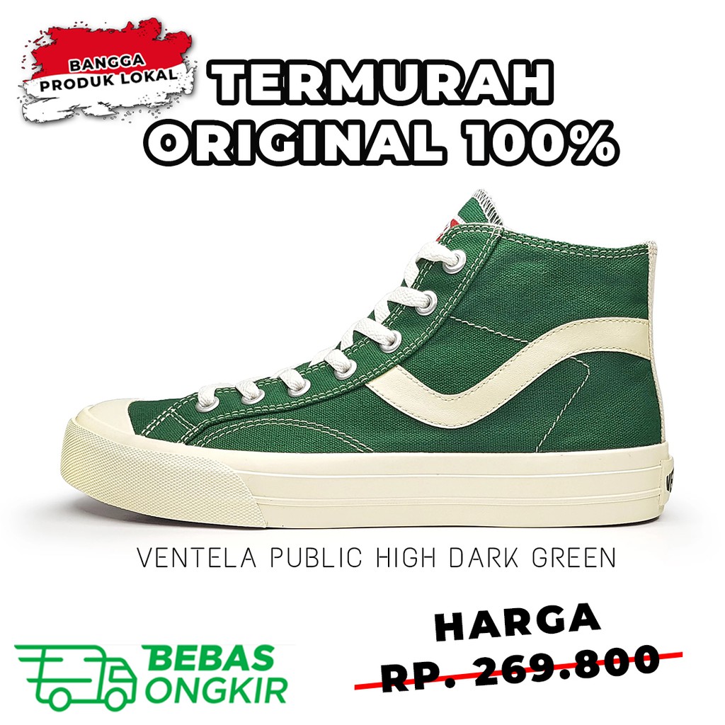  Sepatu  Ventela  Public  High Dark Green Ventela  Original 