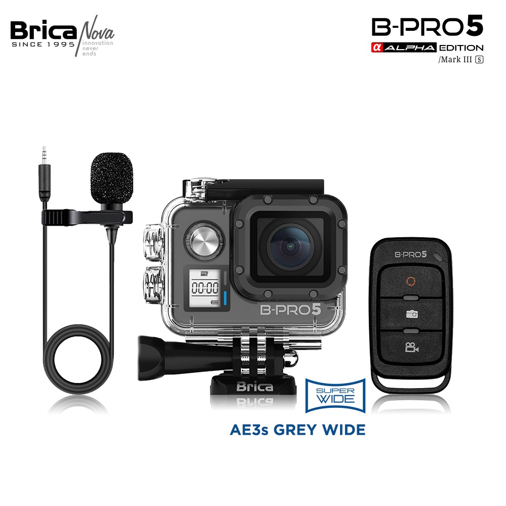 Brica B-Pro 5 Alpha Edition 4K Mark III S (AE3S) 4K Grey - Wide - Free T-Shirt - Action Cam-4