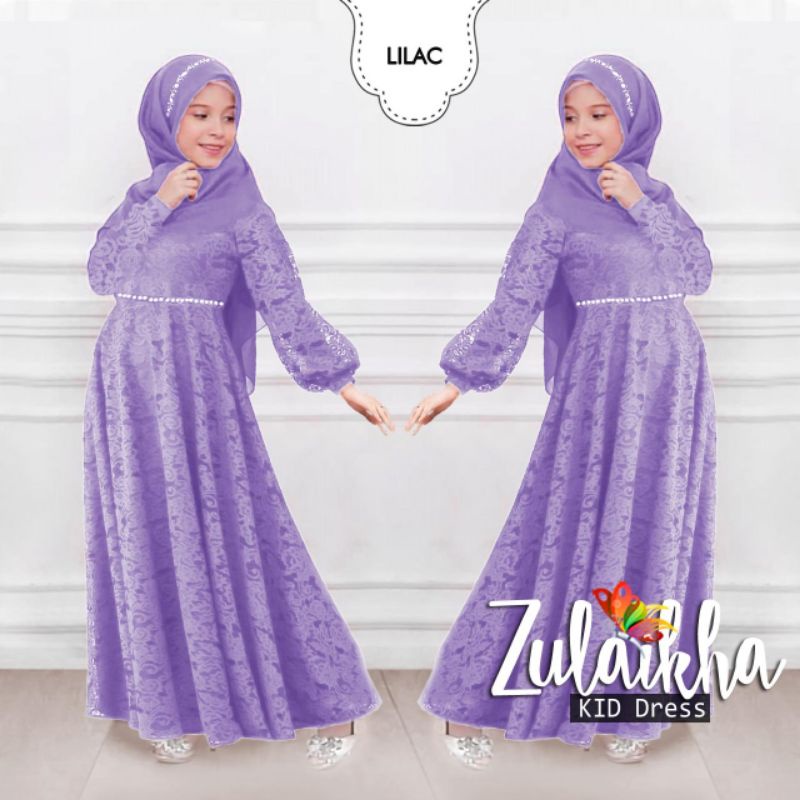 MAXY ZULAIKHA MUTIARA KID ANAK, BRUKAT MOSCREPE, GAMIS HIJAB MUSLIM, MAXY DRESS