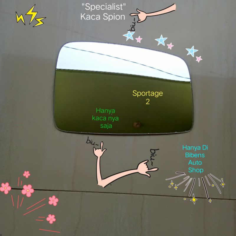 KACA SPION KANAN KIA SPORTAGE 2 Refill 2005 2006 2007 tanpa Frame Cuma kacanya saja Ready Stock 1 bu