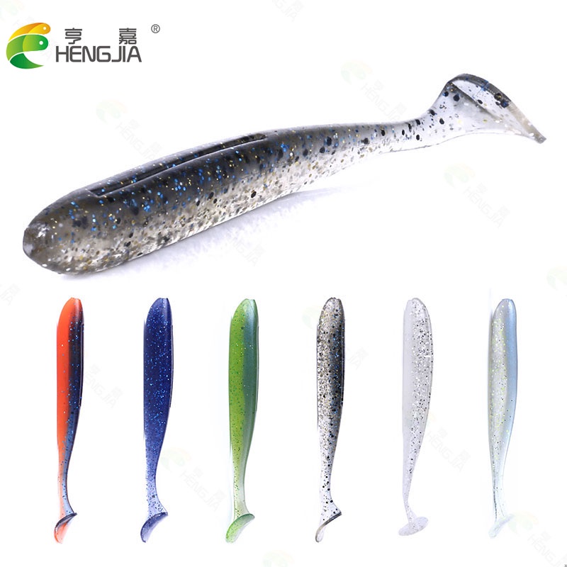 Hengjia 6pcs / Kantong Umpan Pancing Softlure Tiruan Bentuk Ikan 100mm 5.4g Bahan Silikon