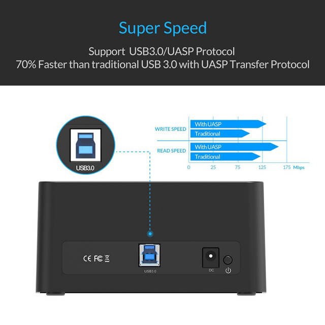 Docking Station 1 Bay 2.5 &amp; 3.5 HDD USB 3.0 ORICO 6619US3