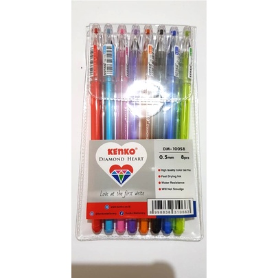 

Kenko Gel Pen Diamond Heart DM-100S8 0.5mm 8 Warna