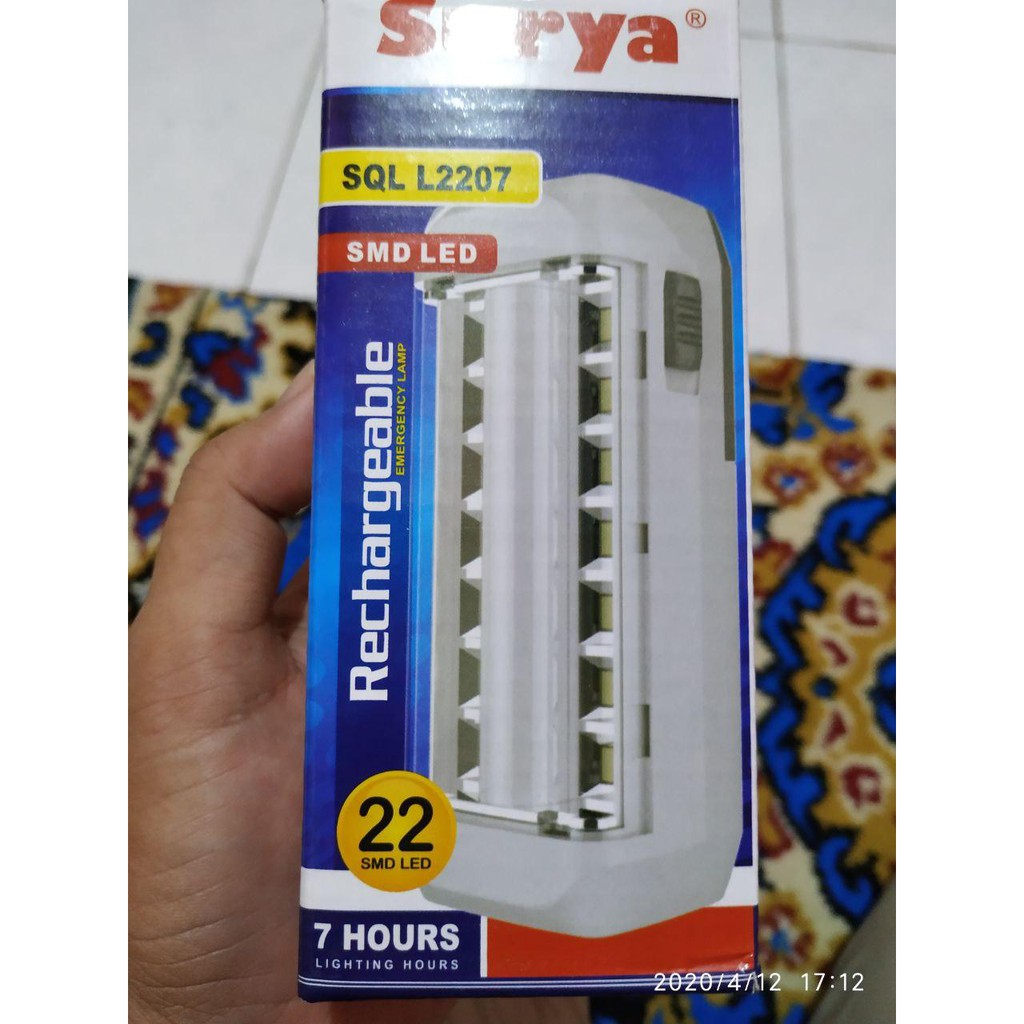 Lampu Emergency Darurat Surya SQL L2207 ada 22 SMD LED Sangat Terang