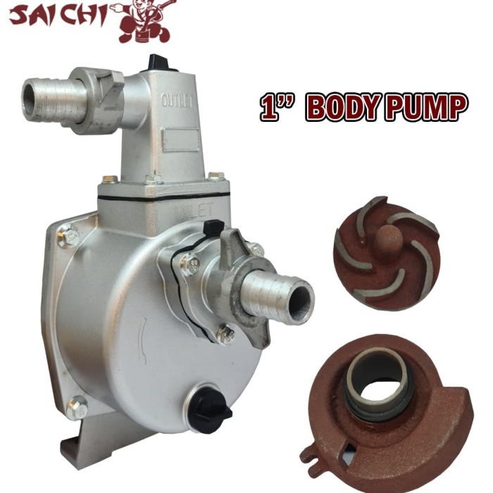 Water Pump Body Pump Pompa Alkon 1" 1 Inchi 1 Inch Dapat Dipasang di mesin potong rumput 2 tak 328 a