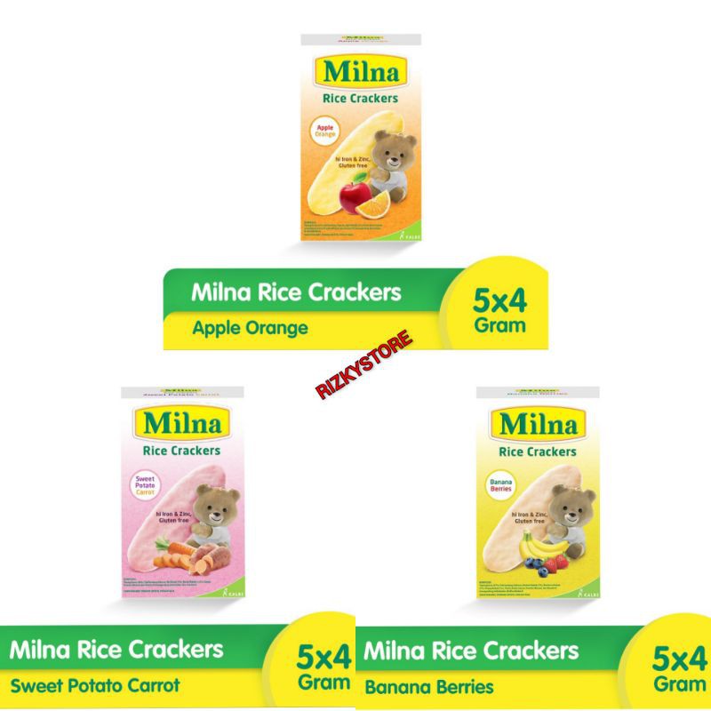 Milna Rice Crackers 20gr Snack Bayi