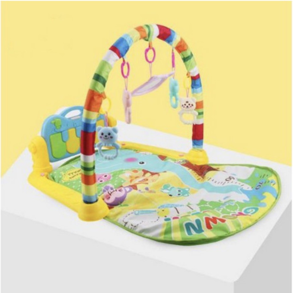 Play Gym Bayi Bisa Bunyi Musical Baby PlayGym Mainan Walker Anak Bayi Play Gym Mat Rattle &amp; Piano Playmat Matras chn