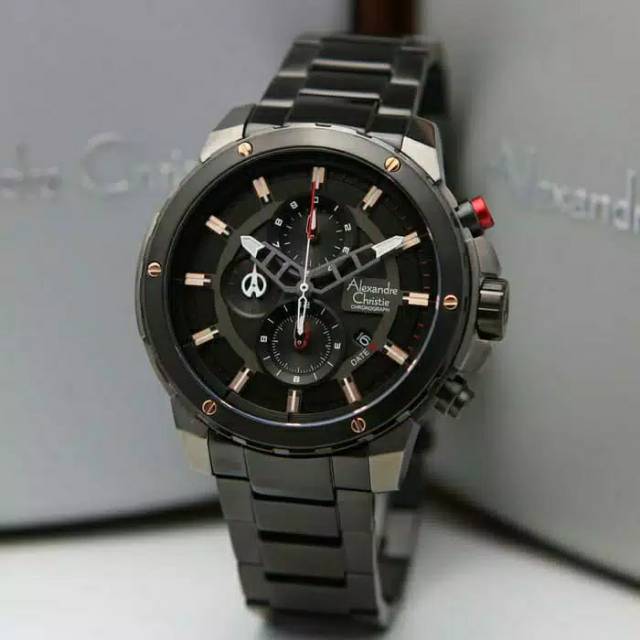 JAM TANGAN ALEXANDRE CHRISTIE AC 6530 AC6530 PRIA BLACK LIST ROSEGOLD ORIGINAL
