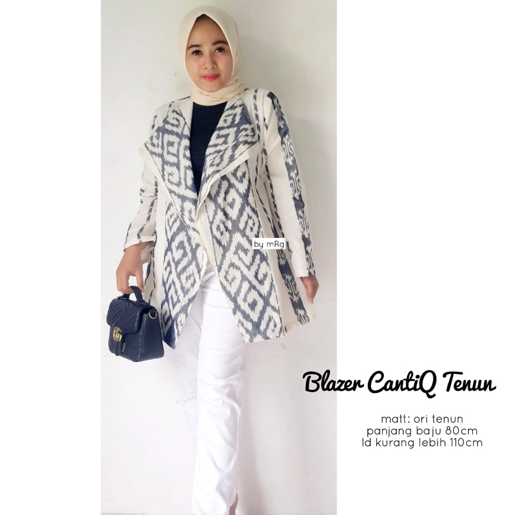 Balzer Cantiq Tenun Outerwear Bahan Katun Blazer All Size Ld 110cm Shopee Indonesia