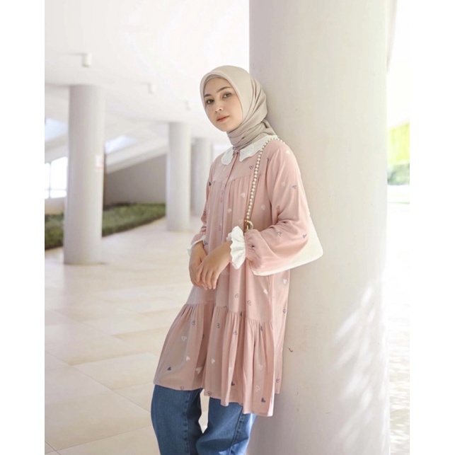 Love Blouse pink by Vanilla Hijab || VanillaHijabOfficial
