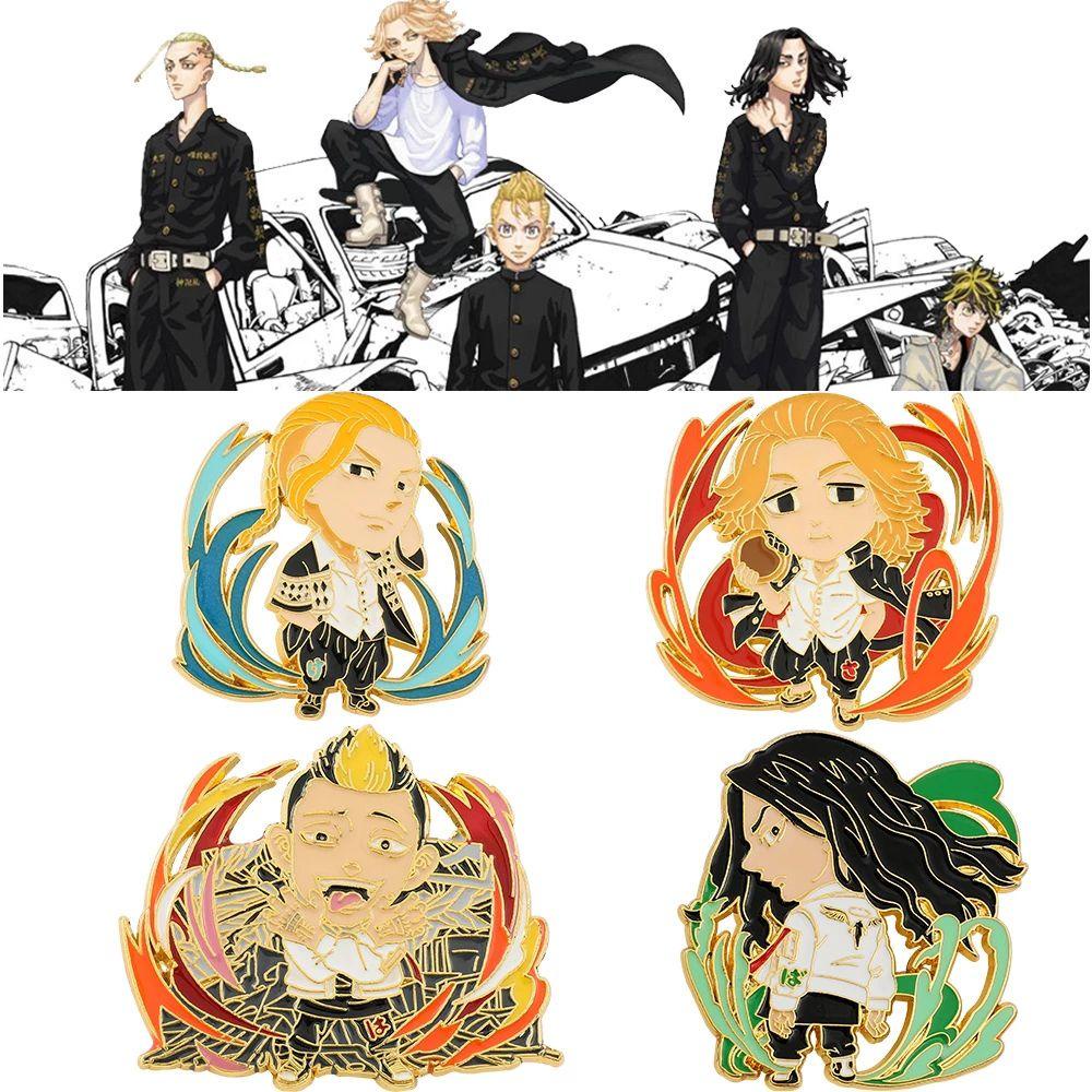 Lanfy Tokyo Revenges Bros Perhiasan Hadiah Logam Bros Pakaian Dekorasi Kartun Decor Lencana Enamel Bros