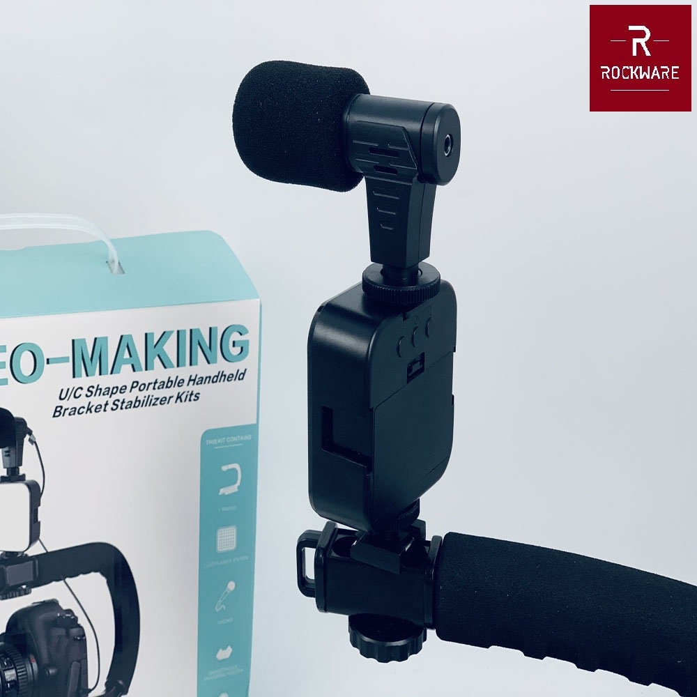 ROCKWARE AY-49U - Perlengkapan Vlogging untuk Kamera dan Smartphone