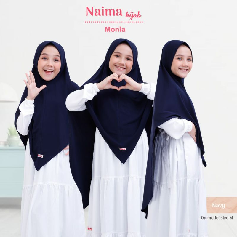 Naima Hijab by Monia Hijab Kids size MLXL | Hijab Syari Terbaru | Jilbab Syari