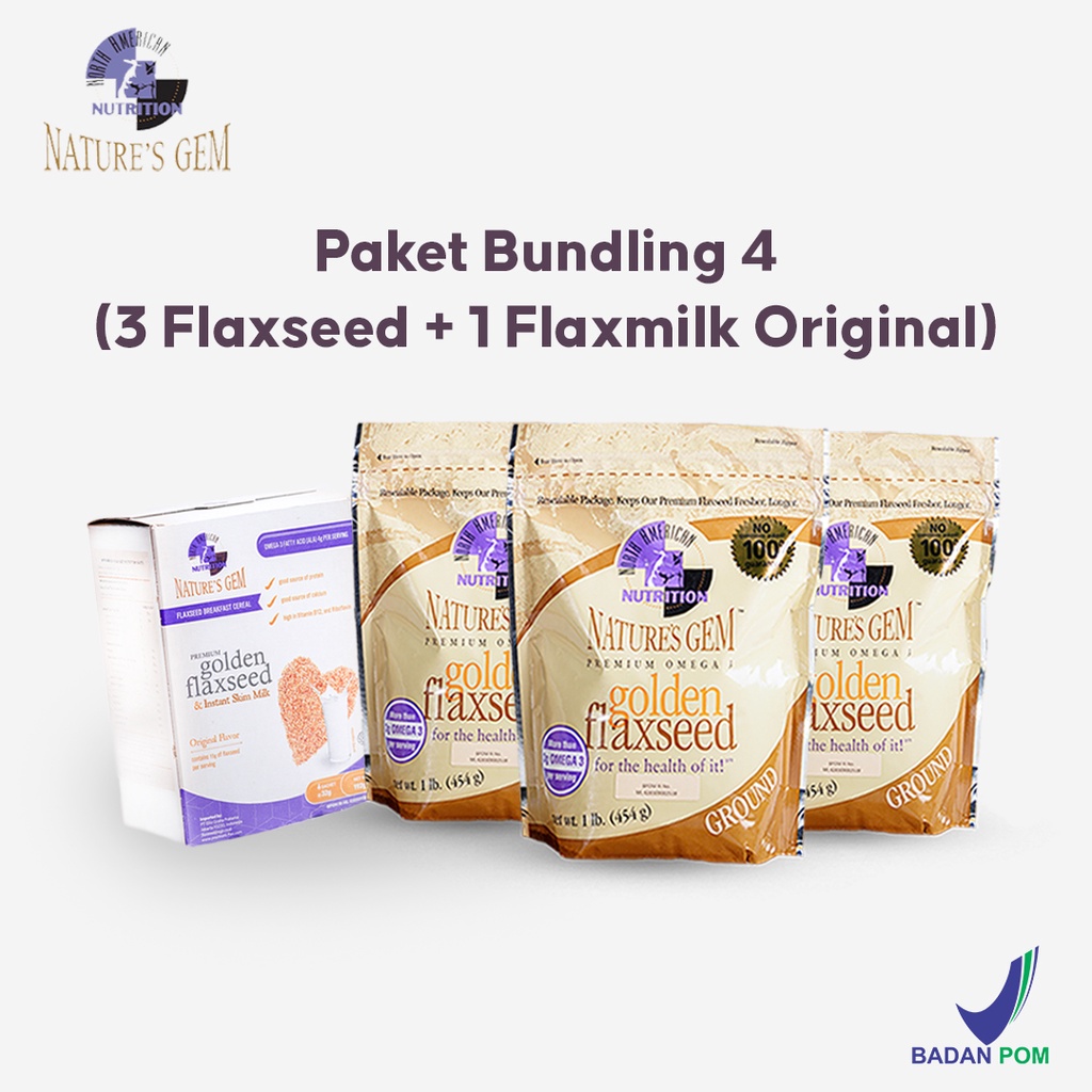 

North American Nutrition Nature’s Gem - Paket Bundling 3 Flaxseed & Flaxmilk Original