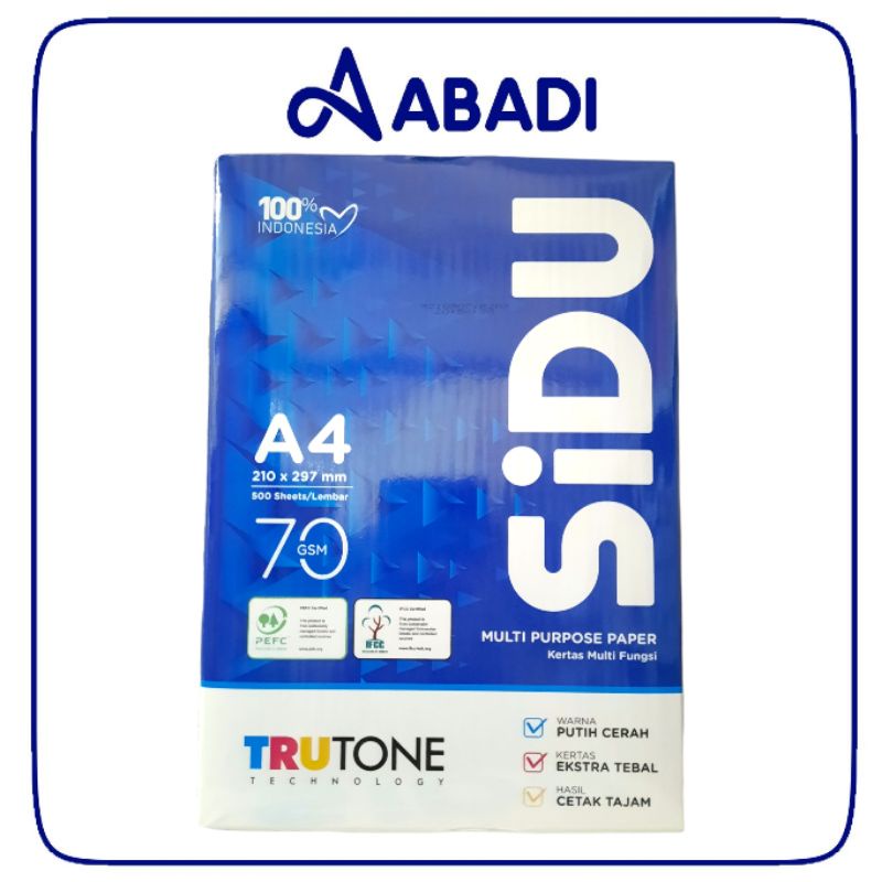 

HVS Sidu Polos Putih (1pak/500lembar)