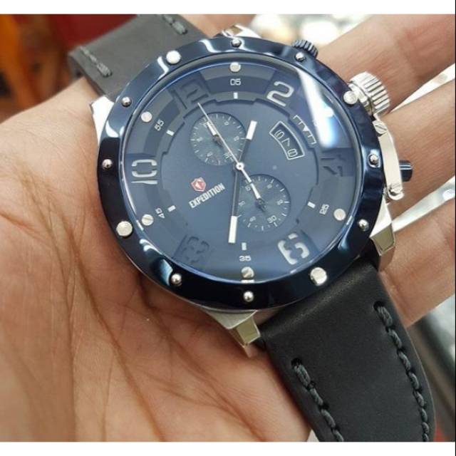 Jam tangan pria Expedition e 6381 black silver original bergaransi resmi