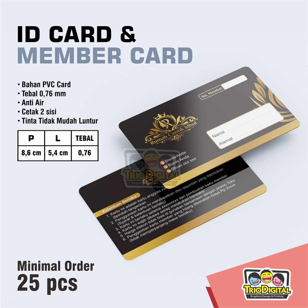 

CETAK KARTU MEMBER BAHAN PVC Free Desain