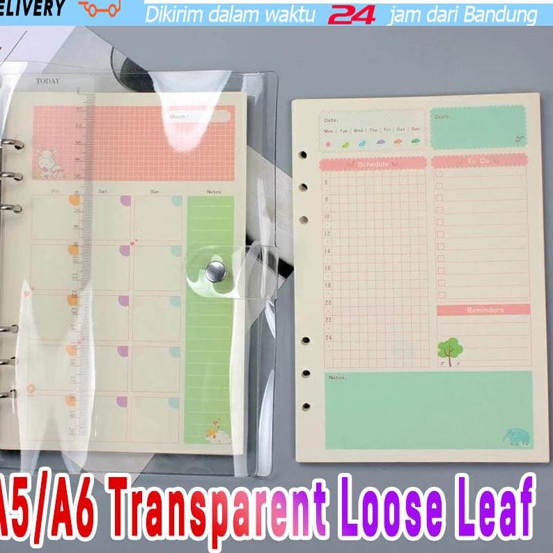 

Pasti Istimewa Cover Binder A5 Binder A6 Transparan Bening 6 Rings Aesthetic Penutup Notebook Catatan Agenda