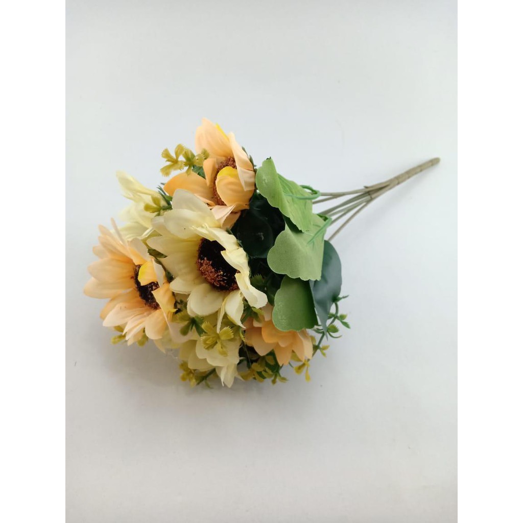 COD BUNGA TANGKAI MATAHARI BUNGA TANGKAI PLASTIK BUNGA ARTIFISIAL BUNGA PAJANGAN BUNGA HIAS BT9038-ORANGE