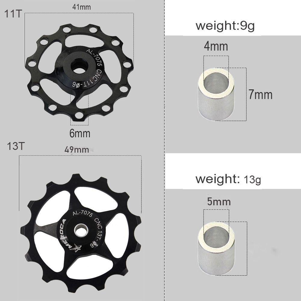 R-FLOWER Pulley Bearings Part Alumunium 11T 13T Roda Pemandu Sepeda Jalan Gunung