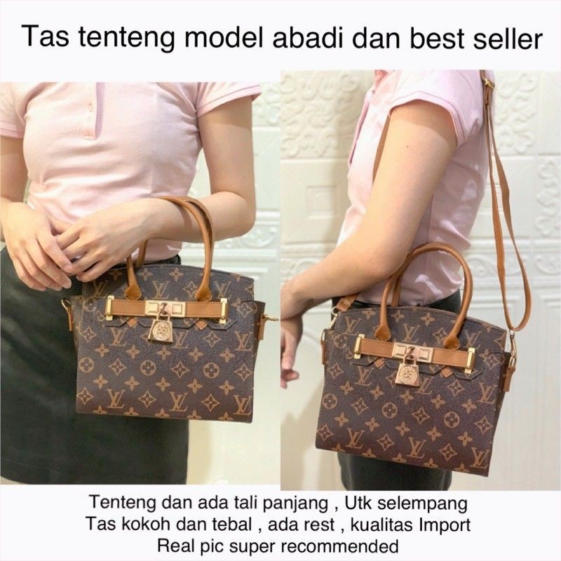 

tas gable tas cewek besar jumbo kotak square box herme motif tas kerja meeting office style import