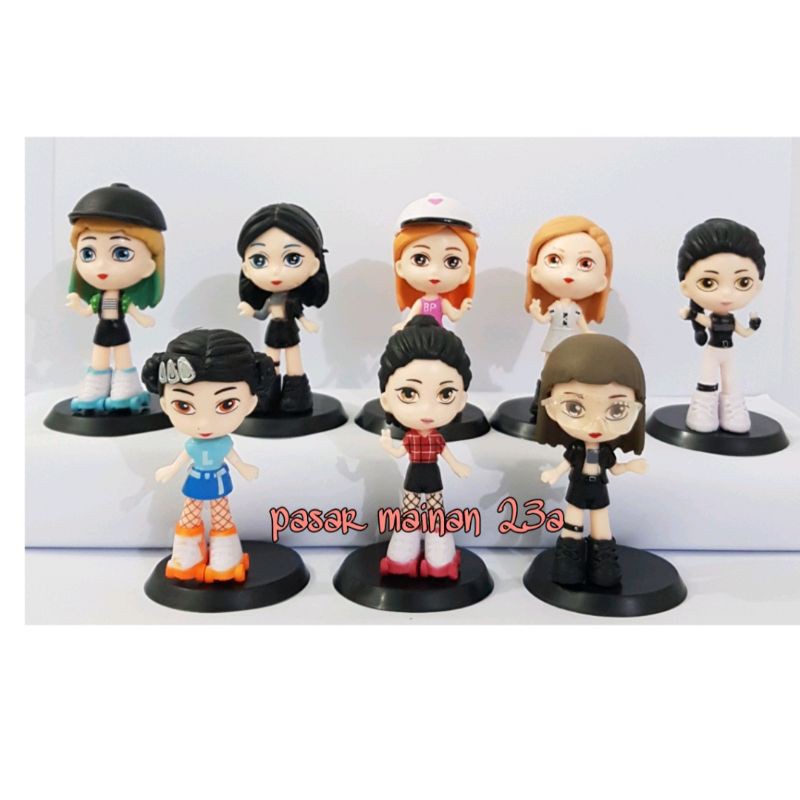 Mainan Figure K-POP Star Korea Set 8 miniatur pajangan topper cake KPOP