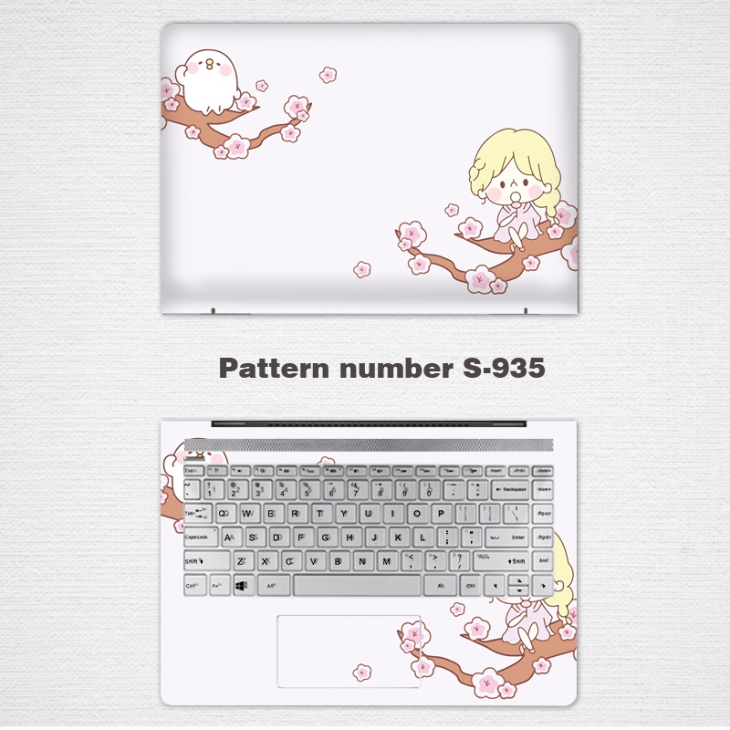 2 Pcs Stiker Pelindung Laptop Notebook Lenovo Z40 Z480 TianYi 100-14 Ideapad 100-14 12 13 14 15.6 Inch Motif Kartun