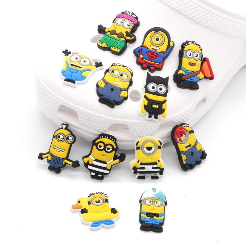 Jibbitz Crocs Charm Minion Feat Paw Patrol Edition Pin Sandal Karakter Unik Imut Lucu Fashion