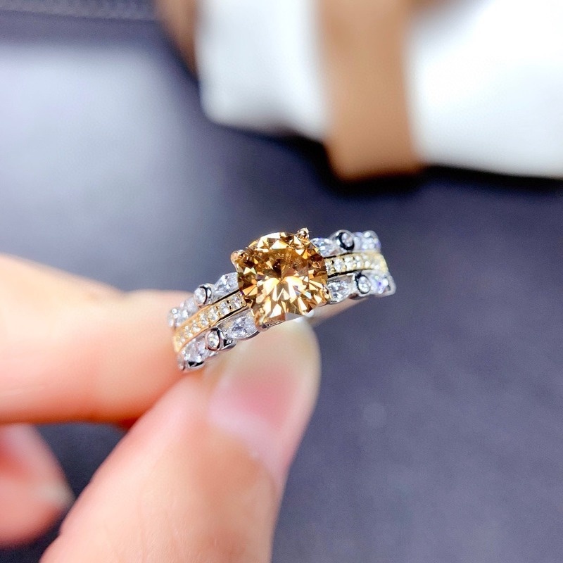 Fashion Personality Color Moissanite All-Match Ring