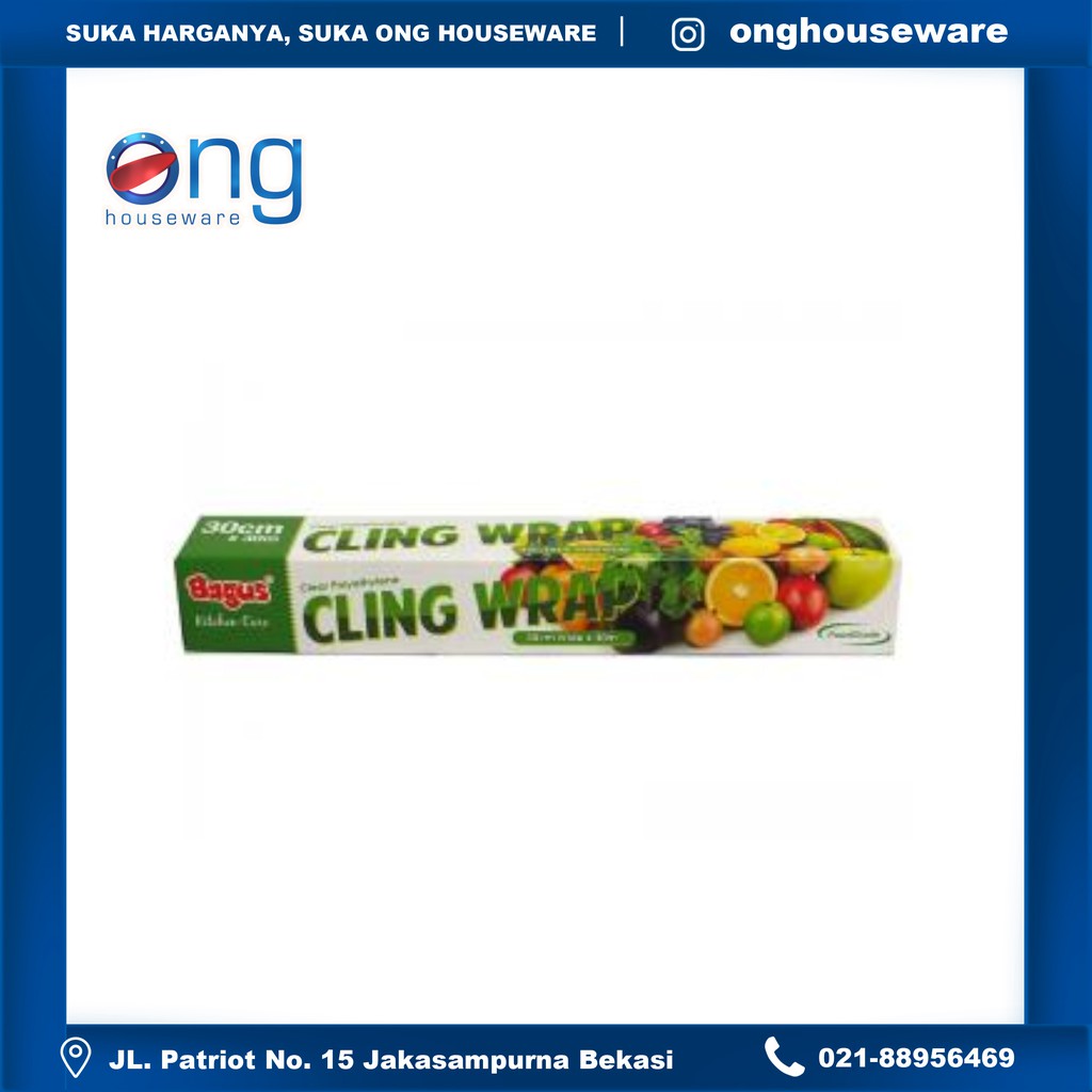 

Ong Houseware - Food Wrap Plastic Wrapping Makanan Plastik Bening 30Cmx30M Bagus W21402