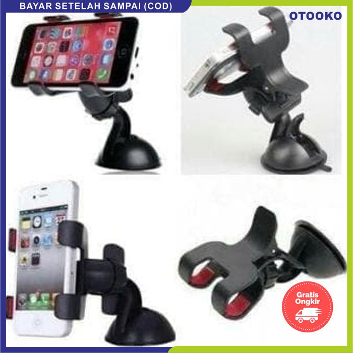 Car Holder Universal Suction cup Lazypod Mount HP Gps Mobil tripod handphone + gratis Anti Slip