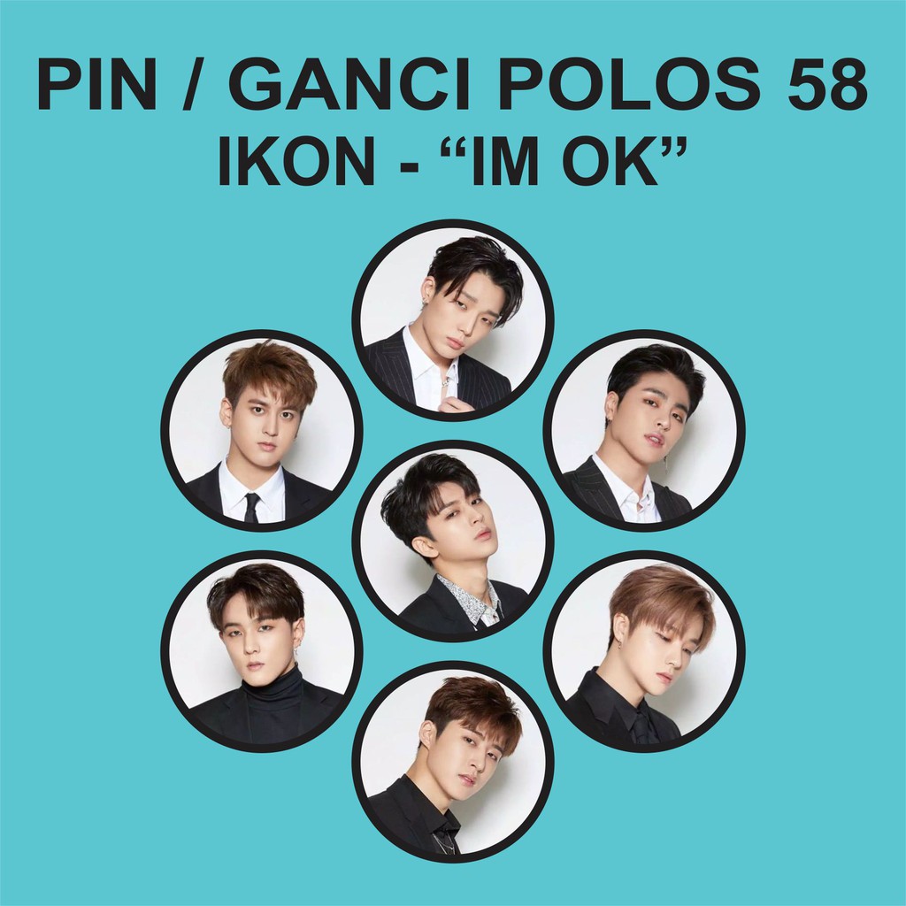 (READY STOCK) PIN / GANTUNGAN KUNCI POLOS 58 MM - &quot;IKON - IM OKE&quot;