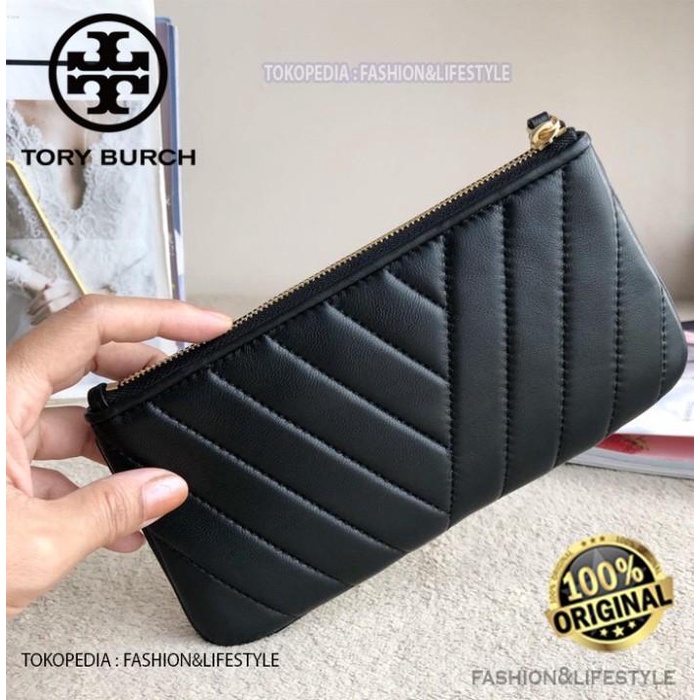 TORY BURCH KIRA CHEVRON PHONE WALLET 100% ORIGINAL