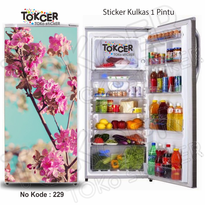 Variasi Stiker Kulkas 1 dan 2 Pintu Bunga