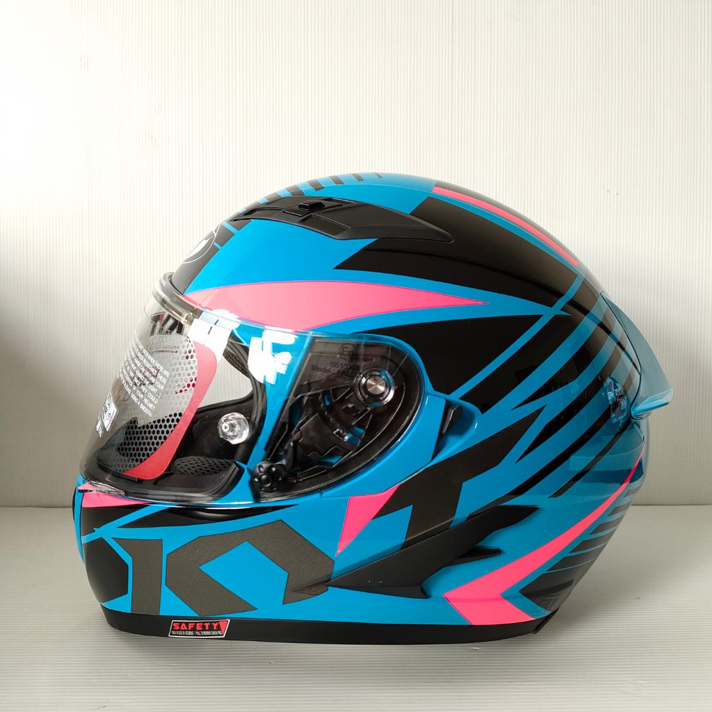 HELM KYT FALCON FR RADIANT LIGHT SKY BLUE FUXIA