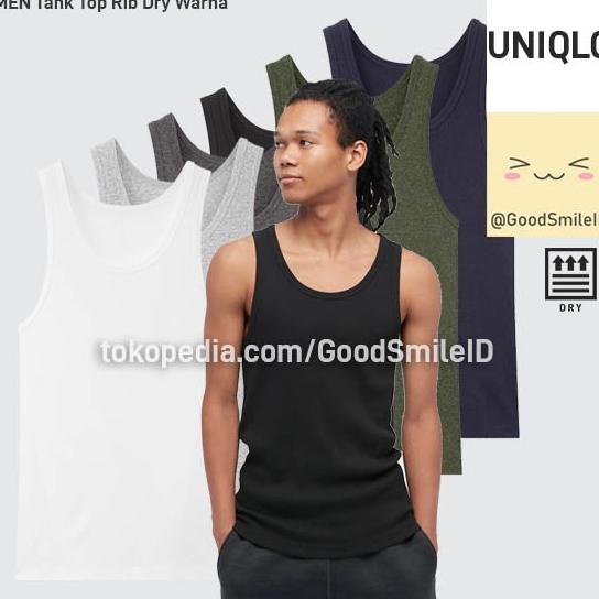 Uniqlo Tank Top Rib Dry Katun Warna Kaos Dalam Pria Jastip