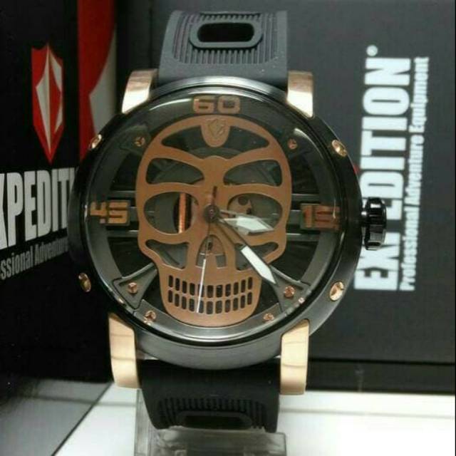EXPEDITION 6722 Jam Tanga Pria Sporty Rosegold Black ORIGINAL