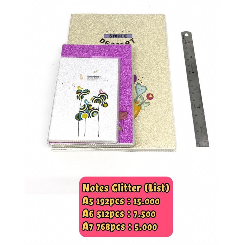 

Notes/ Diary glitter ukuran a5