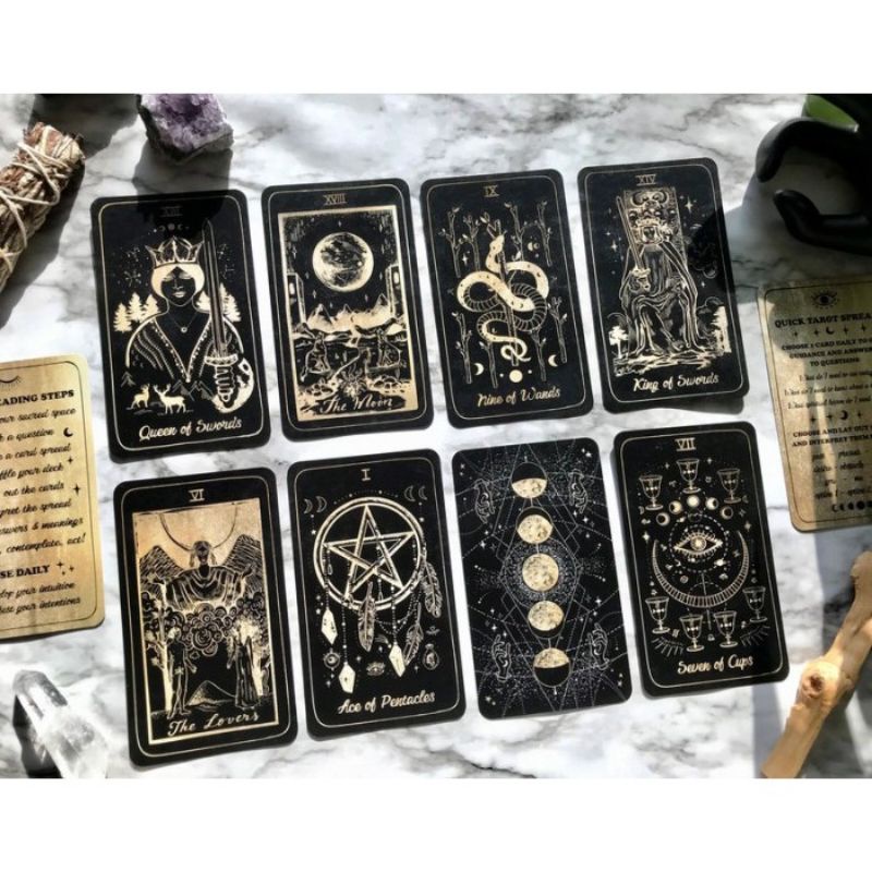 [COD] Free tablecloth| Tarot Card Kartu Tarot Deck Luna Somnia 78 cards with guide book | Anima mundi | The Sasurahibito