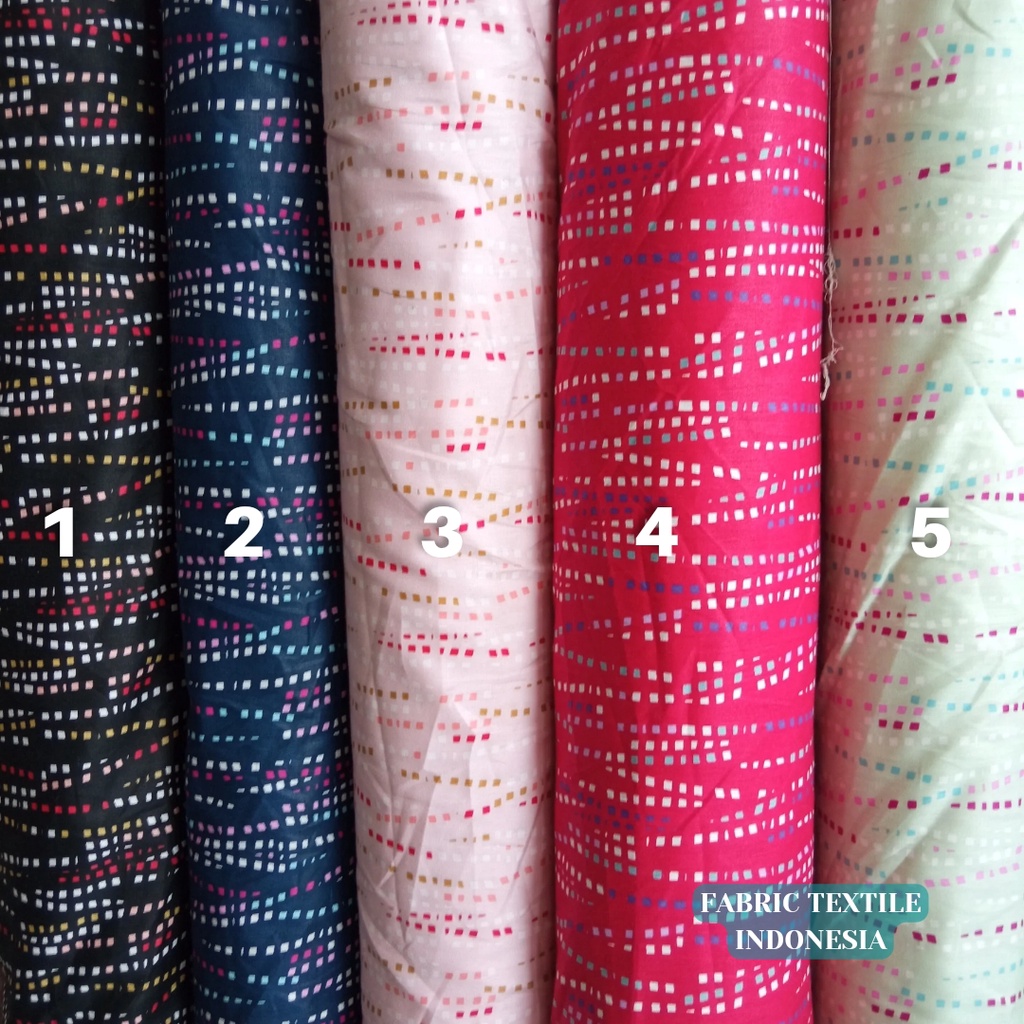 KAIN KATUN JEPANG MOTIF TOKAI SENKO / JAPAN DESIGN / KAIN MOTIF BINTIK GARIS / KAIN KATUN JEPANG BIN