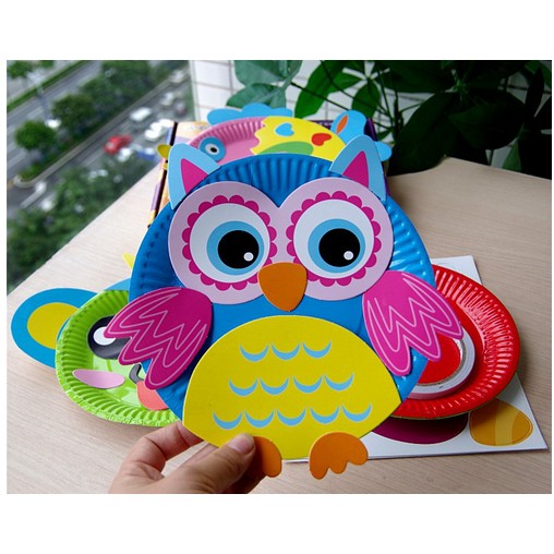 1 SET DIY PAPER PLATE dus ungu 10pcs / mainan diy dari piring kertas mainan edukasi art n craft