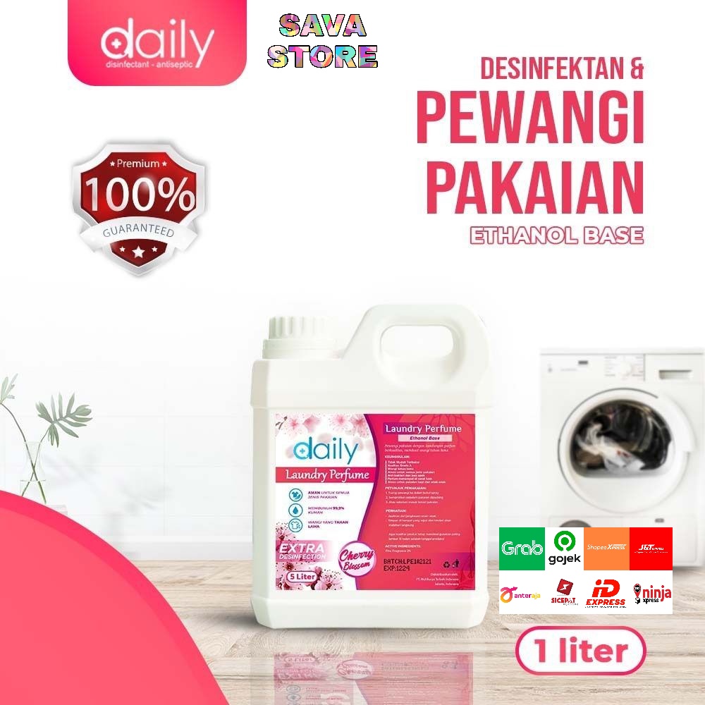 PEWANGI PAKAIAN PLUS DESINFEKTAN DAILY PARFUM LAUNDRY EXTRA DISINFECTION 1 LITER CHERRY BLOSSOM