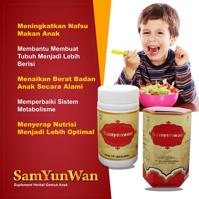 SAMYUNWAN BPOM DE SAMYWAN(SAMYIUWAN) 50CAPSUL SUPLEMEN PENINGKAT NAFSU MAKAN SUPLEMEN PENGGEMUK DESAMYWAN