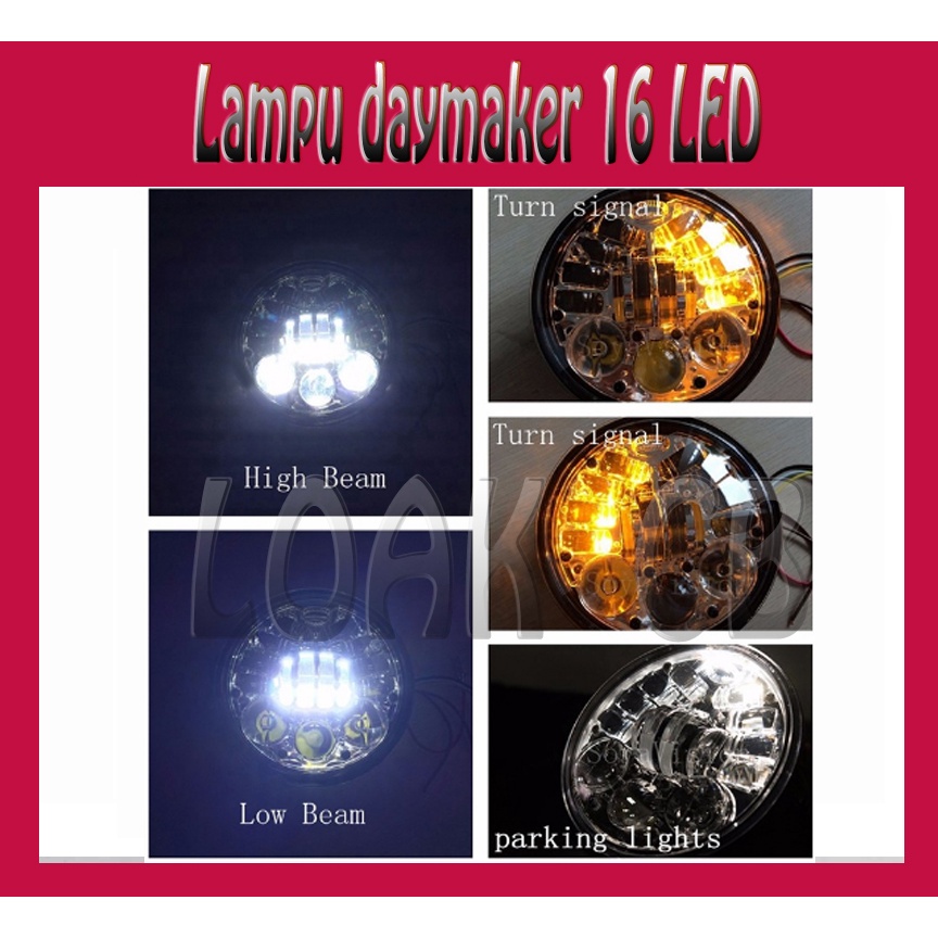 Lampu Daymaker LED 16 5.75 inch daymaker 16 led headlamp daymaker 16 led Daymaker 16 led 5.75 inch