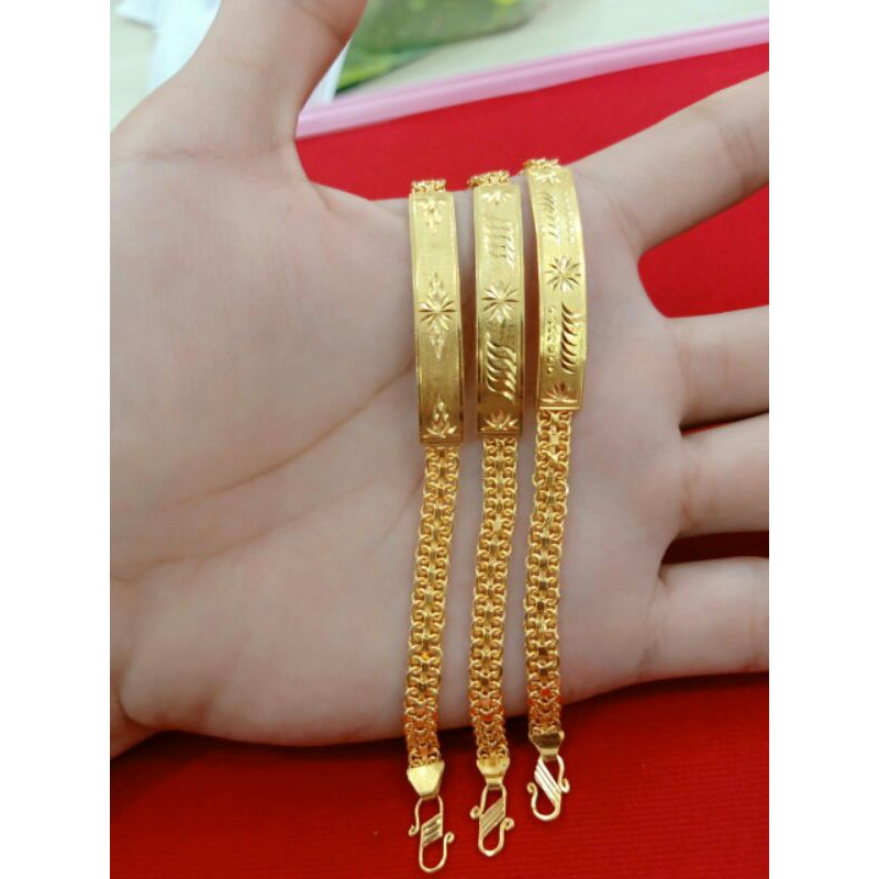 GELANG RANTE PLAT PERAK 925 LAPIS MAS ASLi