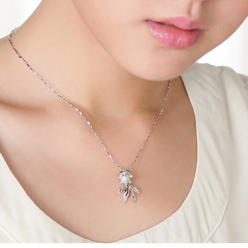 [Ready Stock]Fashion Silver Plated Fish Cute Pendant Necklace