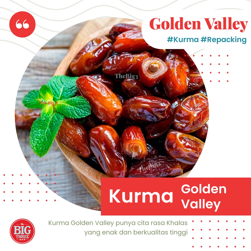 Golden Valley Kurma Basah Mesir Madu 1 kg 500 gr 250 gr Untuk Puasa &amp; Nabeez Kemasan Repacking Enak Premium TBT