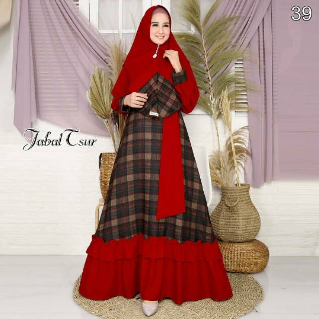 Gamis syar.i jabal tsur motif kotak