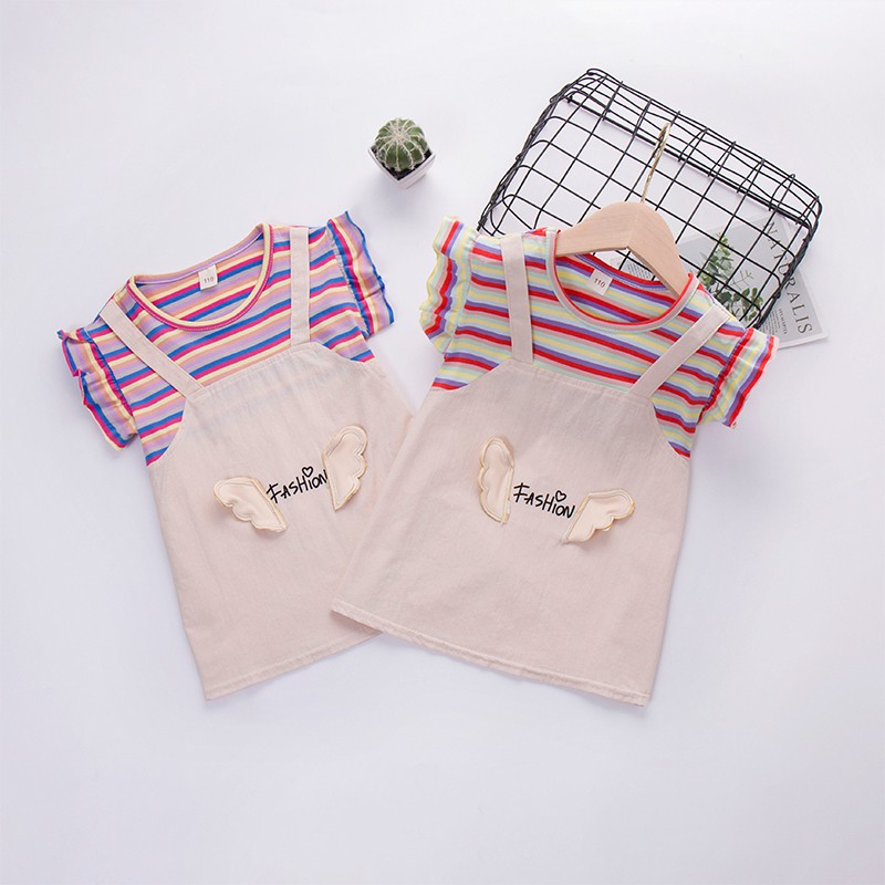 KF Cat Pakaian dress baju anak perempuan import model jumpsuit angel lucu model terbaru 3bln -2thn katun Grosir-2